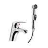Wastafelmengkraan Sapho met Bidetdouche Chroom (incl. slang)