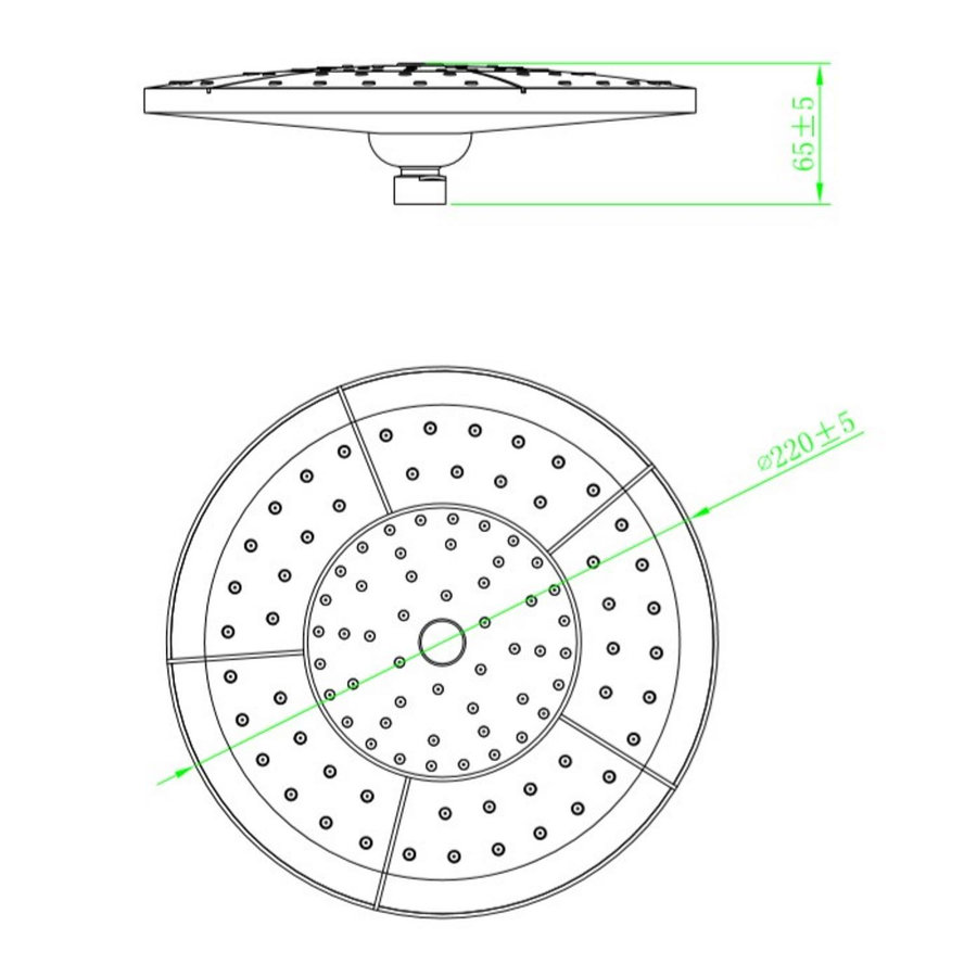 Douchekop Schutte Auxerre 22cm Chroom