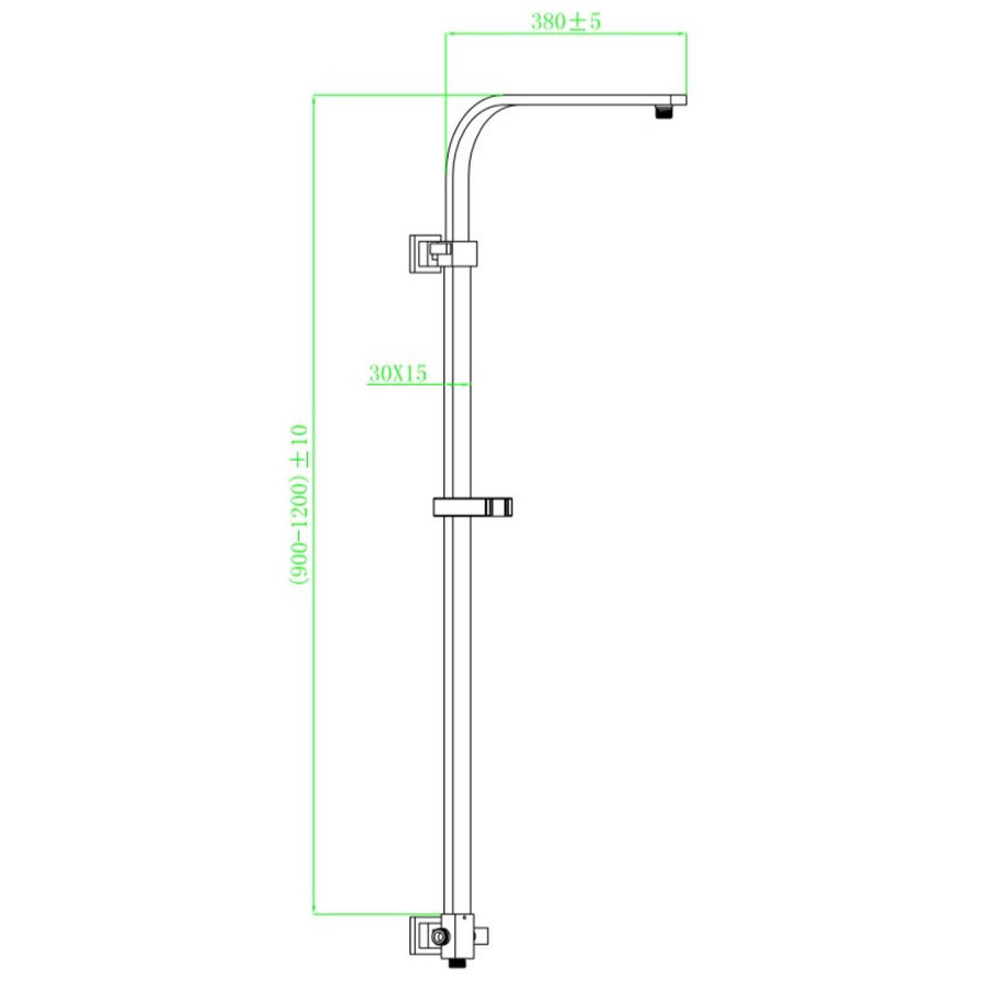 Glijstang Schutte Monaco 90-120cm Chroom