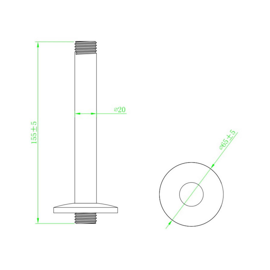 Dekaansluiting Schutte Dijon 15.5cm Chroom