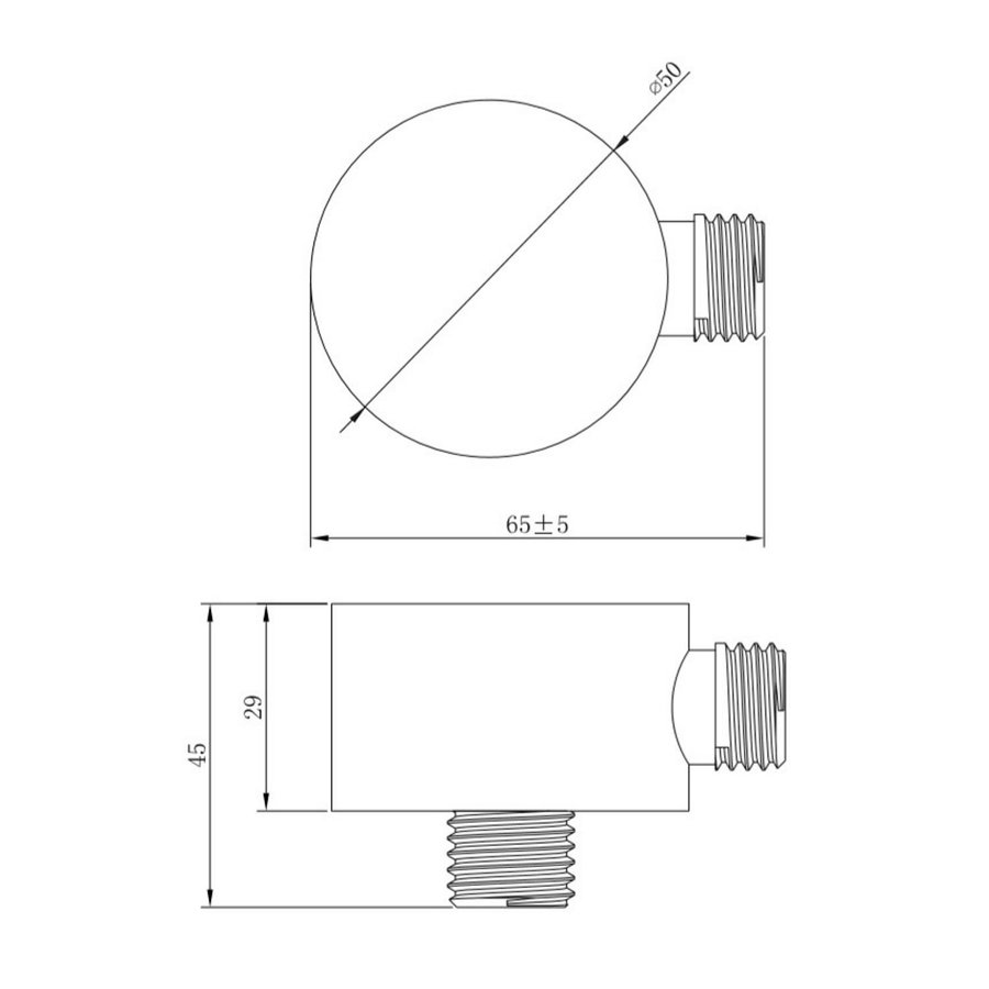 Slangaansluiting Opbouw Schutte Caen 5cm Chroom