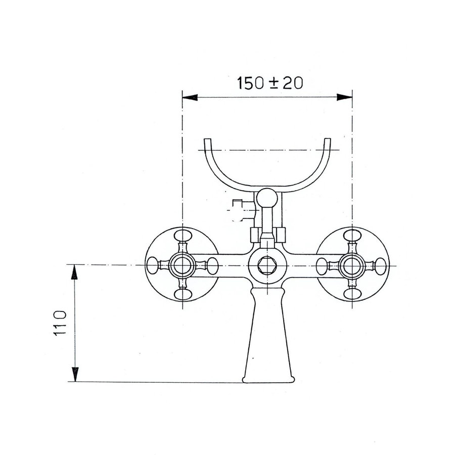 Badmengkraan Sapho Antea met Handdouche 2-knop 11 cm RVS