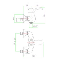 Opbouw Douchekraan Sapho Kirké Mengkraan 1-hendel Brons