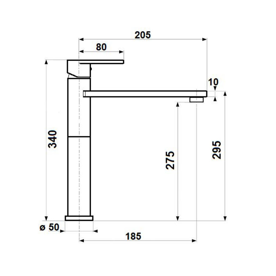 Wastafelmengkraan Sapho Dandy 1-hendel Recht 34 cm Chroom