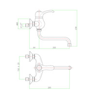 Badmengkraan Sapho Kirké 1-hendel Uitloop Gebogen 20 cm Chroom