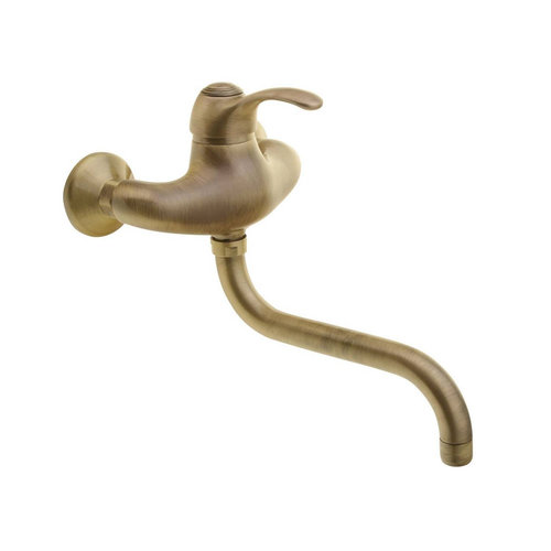 Badmengkraan Sapho Kirké 1-hendel Uitloop Gebogen 20 cm Brons 