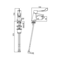 Wastafelmengkraan Sapho Lea 1-hendel Extra Lang Recht 15.4 cm Chroom