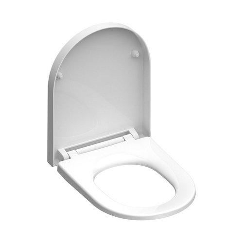 Toiletzitting Schutte White Duroplast Met Soft Close En Quick Release D-Vorm Gelakt Wit 