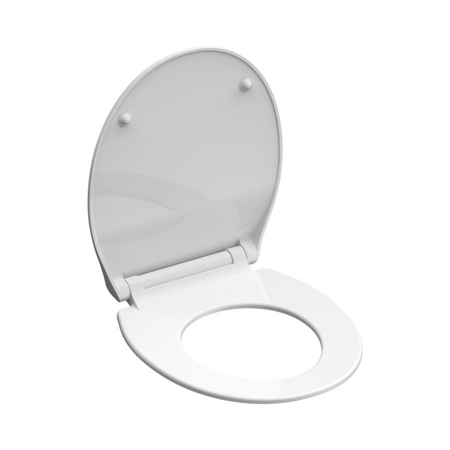 Toiletzitting Schutte Slim White Duroplast Ultra Dun Met Soft Close En Quick Release Gelakt Wit