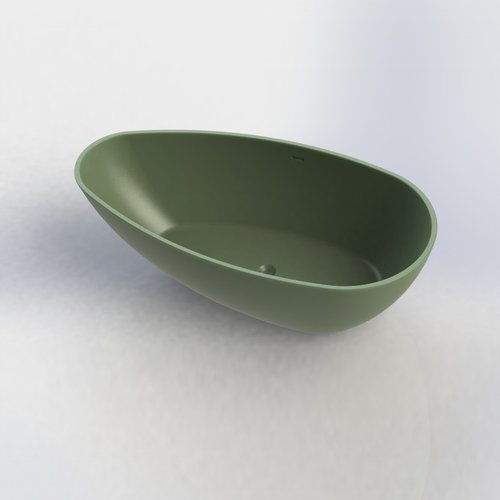 Vrijstaand Ligbad Salenzi Unica 170x86x54 cm Solid Cast Mat Legergroen 