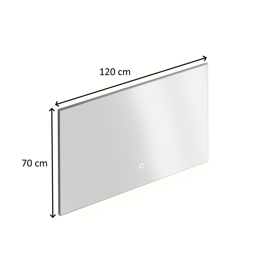 Badkamerspiegel Xenz Garda 120x70 cm Verlichting aan Onder- en Bovenzijde en Spiegelverwarming
