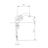 Wastafelmengkraan Sapho Antea 2-knop Uitloop 6.5 cm Rose Goud (incl. clickwaste)