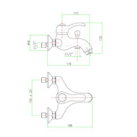 Opbouw Badkraan Sapho Kirk� Mengkraan 1-hendel 11.5 cm Brons