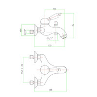 Opbouw Badkraan Sapho Kirk� Mengkraan Retro Wit 1-hendel 11.5 cm Chroom