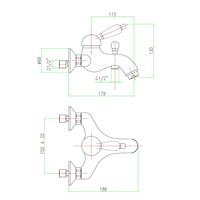 Opbouw Badkraan Sapho Kirk� Mengkraan Retro Wit 1-hendel 11.5 cm Brons