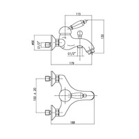 Opbouw Badkraan Sapho Kirk� Mengkraan Retro Wit 1-hendel 11.5 cm Goud
