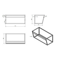 Ophangbeugel Sapho SKA Industrial voor Wastafelblad MA090 90 cm met MDF plank Mat Wit