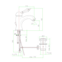 Wastafelmengkraan Sapho Kirk� Retro Kristal 1-hendel Gebogen 18.2 cm Chroom (incl. clickwaste)