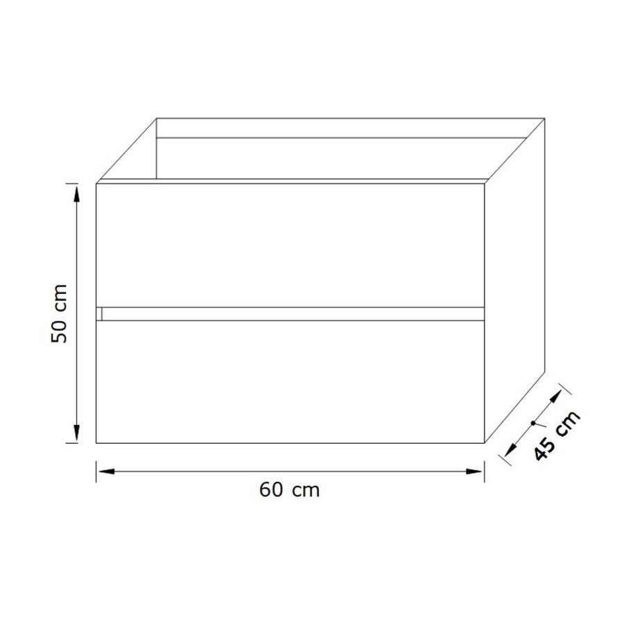 Badkamermeubel Solid Surface AQS Stockholm 60x45 cm Mat Zwart Urban