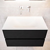 Aqua Splash Badkamermeubel Solid Surface AQS Oslo 80x45 cm Mat Zwart Urban