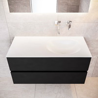 Badkamermeubel Solid Surface AQS Stockholm 100x45 cm Mat Zwart Urban (zes varianten)