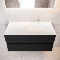 Badkamermeubel Solid Surface AQS Stockholm 100x45 cm Mat Zwart Urban (zes varianten)