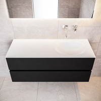 Badkamermeubel Solid Surface AQS Stockholm 120x45 cm Mat Zwart Urban (veertien varianten)