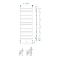 Handdoekradiator Sapho Metro Recht 60x151 cm Antraciet