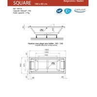 Allibert SQUARE Rechthoekig Ligbad 180x80x50,5-53,5 Wit