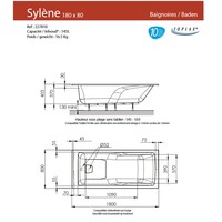 Ligbad Allibert Sylene 180x80x54,5-55 cm