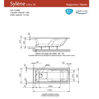 Ligbad Allibert Sylene 170x70x54-55 cm