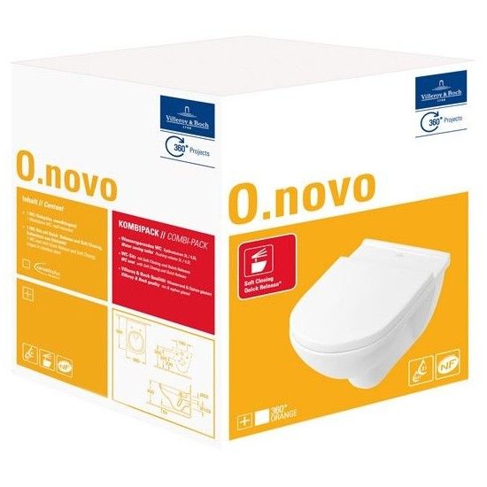 O.Novo Combi-Pack , Wandcloset Diepspoel Met Soft-Close Zitting Villeroy en Boch