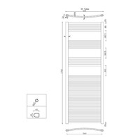 Handdoekradiator Sapho Alya Recht 60x176 cm 560W Chroom