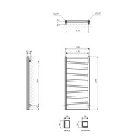 Designradiator Sapho Zig Recht 50x133.4 cm 490W Wit