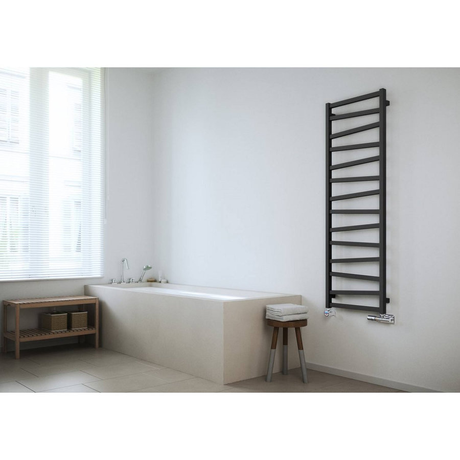 Designradiator Sapho Zig Recht 50x157.2 cm 582W Antraciet