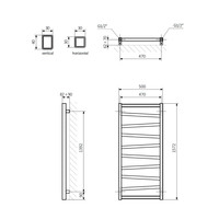 Designradiator Sapho Zig Recht 50x157.2 cm 582W Antraciet