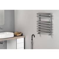 Handdoekradiator Sapho Truva Recht 50x54.5 cm Geborsteld RVS