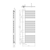 Designradiator Sapho Altalena Recht 60x161 cm 885W Wit