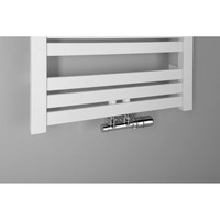 Handdoekradiator Sapho Nevel Recht Middenaansluiting 55.5x158.3 cm 621W Wit