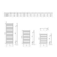 Handdoekradiator Sapho Nevel Recht 55.5x158.3 cm 690W Zilver