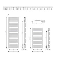 Handdoekradiator Sapho Sidi Gebogen 59.5x109.7 cm 553W Zilver