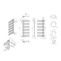 Designradiator Sapho Vista Recht 50x119 cm 307W Geborsteld RVS