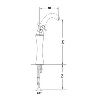 Wastafelmengkraan Sapho Antea 2-knop Gebogen Hoog 30 cm Chroom (incl. pop-up waste)