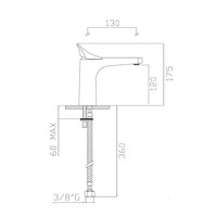 Wastafelmengkraan Sapho Bék 1-hendel Recht 17.5 cm Chroom