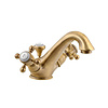 Wastafelmengkraan Sapho Sassari 2-knop Gebogen 12.7 cm Brons (incl. pop-up waste)