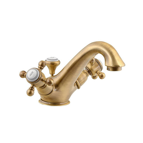 Wastafelmengkraan Sapho Sassari 2-knop Gebogen 12.7 cm Brons (incl. pop-up waste) 