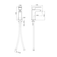 Bidetmengkraan Sapho Dimy Uitloop Recht 1-hendel 15.6 cm Chroom