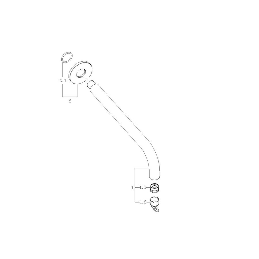 Inbouwuitloop Wiesbaden Rond 30 cm 1/2'' Geborsteld Messing