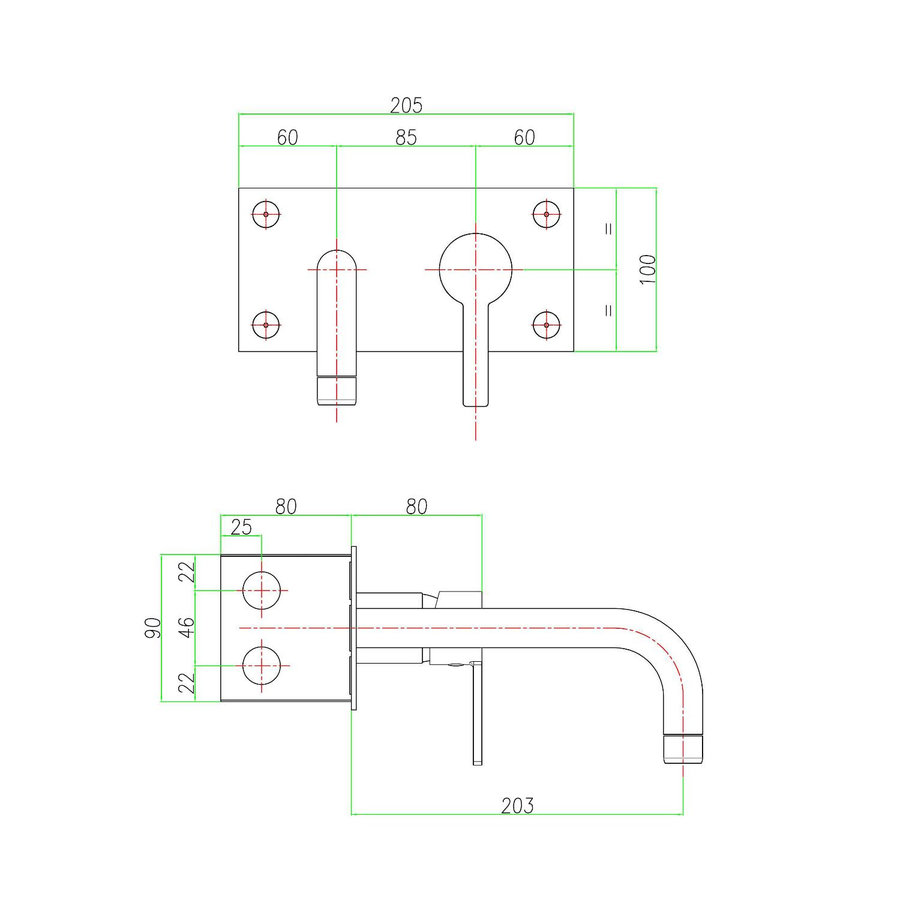 Wastafelmengkraan Inbouw Sapho Espada 1-hendel Uitloop Gebogen 20.3 cm Chroom