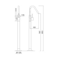 Vrijstaand Badmengkraan Sanimex Giulini Badset Incl. Handdouche Mat Wit
